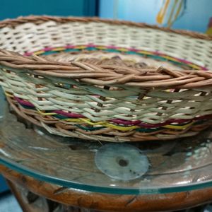 Bamboo Wooden Fruit Vegetables Basket Round Shape