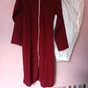 🆕Maroon Colour Kurta With White Samosa Salwar