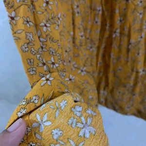 Yellow Flower Printed Frock