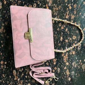 Mauve pink box sling bag