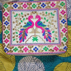 Beautiful Embroidery Multicolour Hand Bag