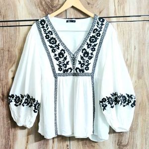 Black Embroidery Work Top Size-36-38