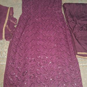 Purple Kurta Set Wid Dupatta 💜