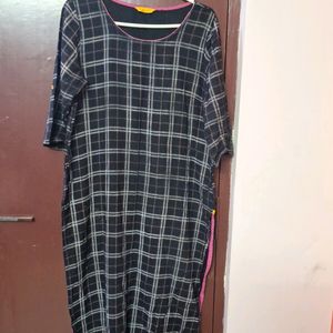 Checked Straight Kurta