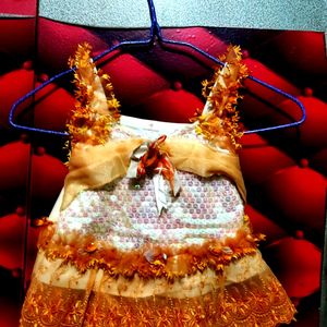 Orange Net Party Dress