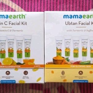 mama earth Vitamin C & Ubtan Facial Kit Pack Of 2