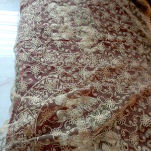 Beautiful Thread Embrioded Golden Net Dupatta