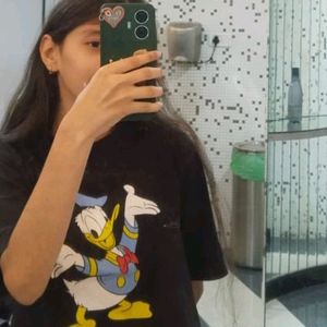 Crop Top With Donald Duck Print