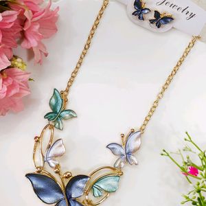 Designer Butterfly Necklece Set