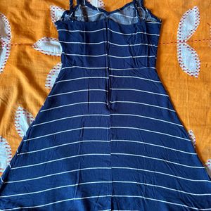 Blue Strap Stripe Dress