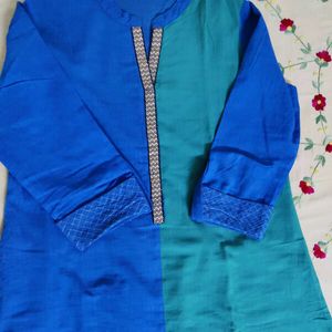 Avaasa kurta, L Size Beautiful Blue Green Shade