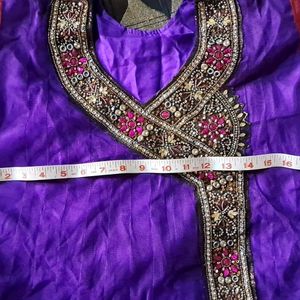 Purple Stone Work Salwar Set