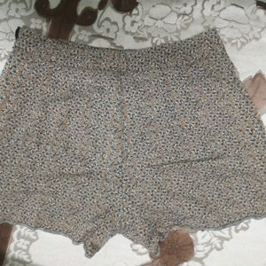 Brown Black Print Shorts