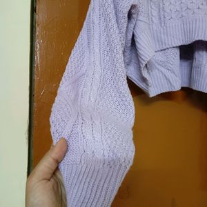 Lavender Korean Cropped Sweater