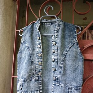 Stylish Denim Short Outer For Women