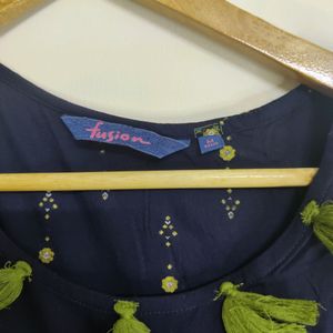 Navy Blue And Green Kurta