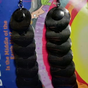 Black Metallic Earrings