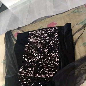 A Black Fabulous Net Party Wear Dresss