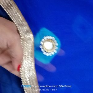 Jaipuri Saree With Blouse Royal Blue