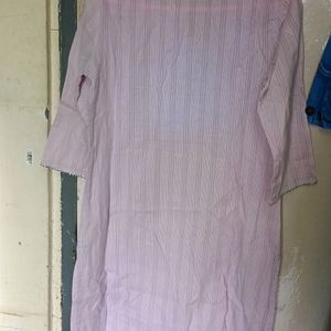 Straight Lavendar Kurti With Silver Borders