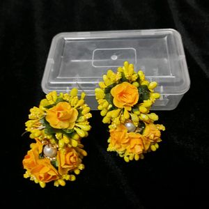 Floral Earrings Pink N Yellow