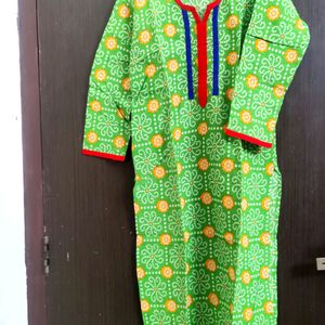 Traditional Green Cotton Kurta