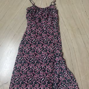 Front Slit Floral Dress