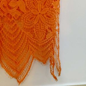 For Love And Lemons Orange Lace Dress