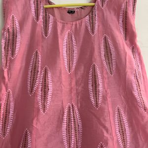 Pink Kurti With Jacket