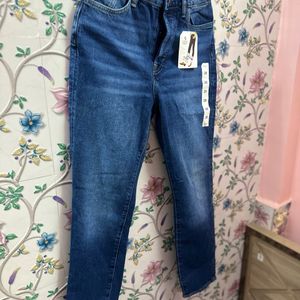 New Highwaist Mom Style Navy Blue Jeans