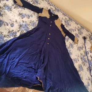 High And Low Blue Kurti