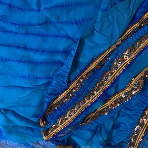 Blue Bandej Chanderi Saree