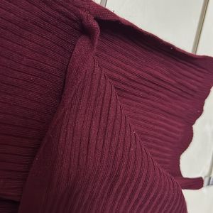 V-neck Burgundy Sweater