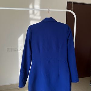 Blue Gold Button Blazer Dress