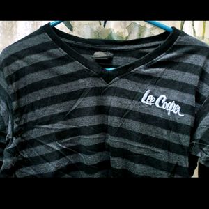 Black And White Striped Full Sleeve Tshirt