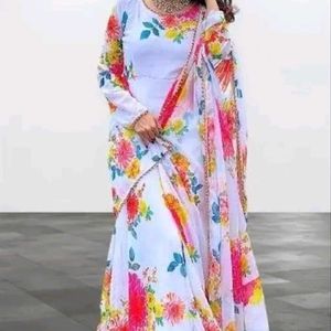 Women Designer Floral Georgette Gown Trending