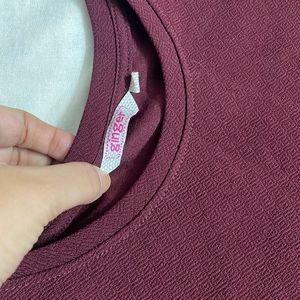 Ginger Unused Top fitted, Maroon Size S