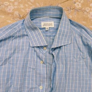 Oversized Checked Blue Collar Shirt