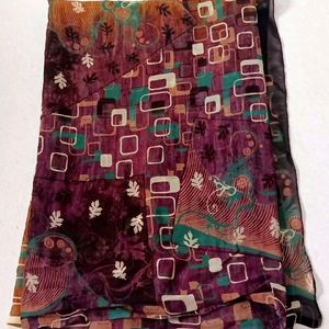 Printed Shaded Saree in Shades Of Brown