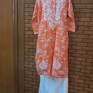 Mul Cotton  Chikenkiri  Kurta N  TROUSER