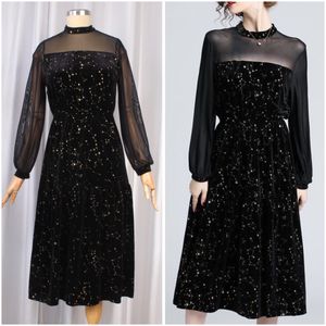 Korean Starry Velvet Dress