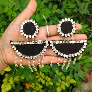 Black Fabric Earrings