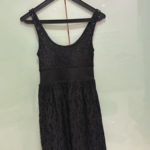 Black Skater Sequence Dress