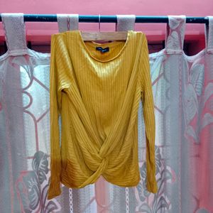 Mustard Twisted Knot Top