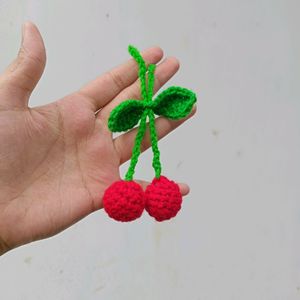 Crochet Cherry 🍒 Bag Charm 🧿