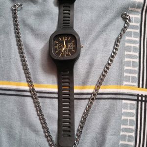 Brand New Combo Of Watch+silver Chain ⛓️