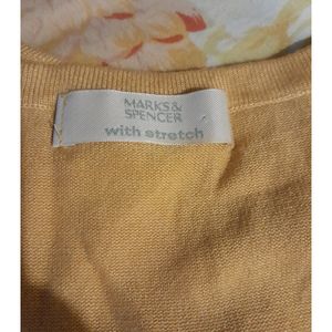 Mark And Spencer Yellow Stretchable Material Top