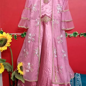 Beautiful Pink Gown With Shrug New