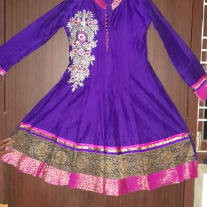 Purple Kurta With Embroidery Work