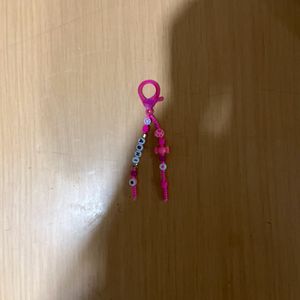 New Neon Pink Customised Bag Charm/keychain